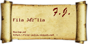 Fila Júlia névjegykártya
